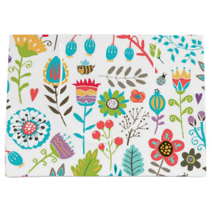 Flower pattern large gift bag