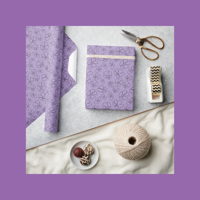 Flower pattern Lavender Wrapping Paper (Creator Uploaded)