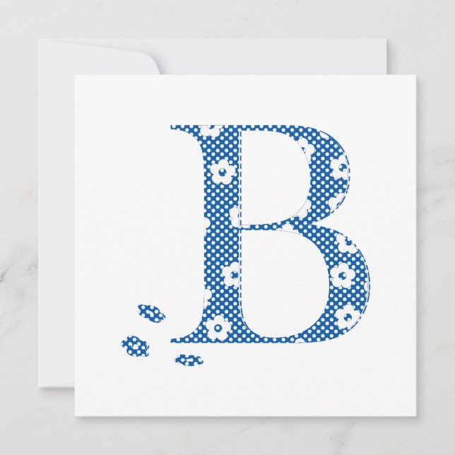Flower Pattern Letter B(blue) (Front)