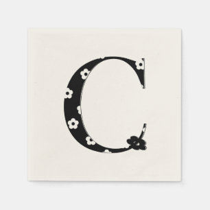 Flower Pattern Letter C Napkin