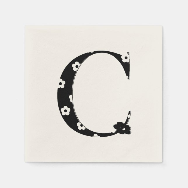 Flower Pattern Letter C Napkin (Front)