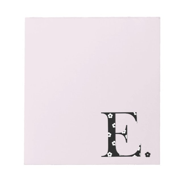 Flower Pattern Letter E Notepad (Front)