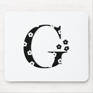 Flower Pattern Letter G Mouse Pad