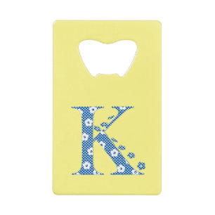 Flower Pattern Letter K(blue)