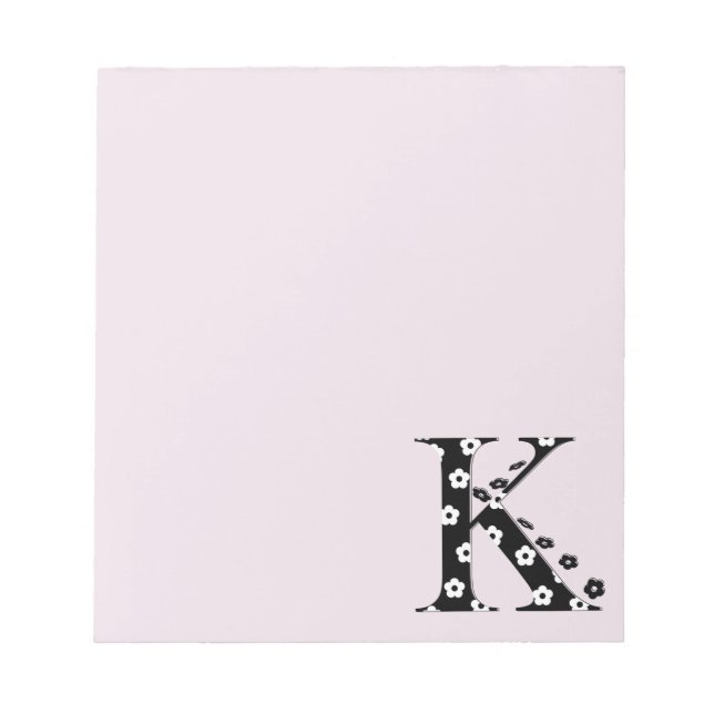 Flower Pattern Letter K Notepad (Front)