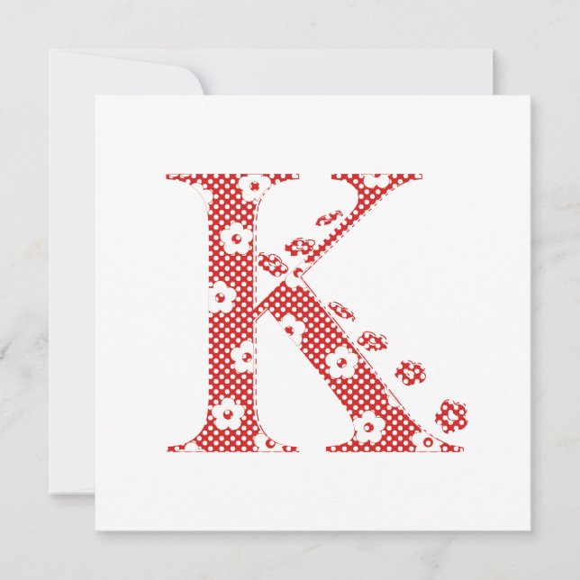 Flower Pattern Letter K(red) (Front)