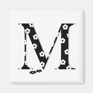 Flower Pattern Letter M Magnet
