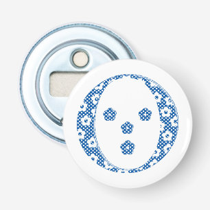 Flower Pattern Letter O(blue) Bottle Opener