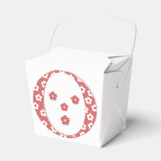Flower Pattern Letter O(red) Favour Box