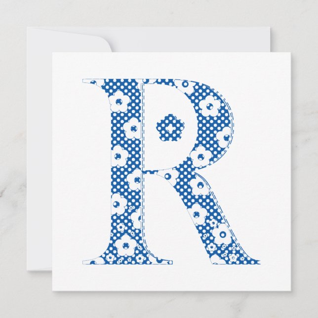 Flower Pattern Letter R(blue) (Front)