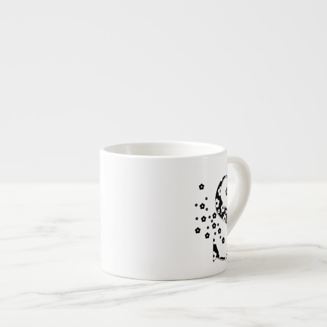 Flower Pattern Letter S Espresso Cup (Front Right)
