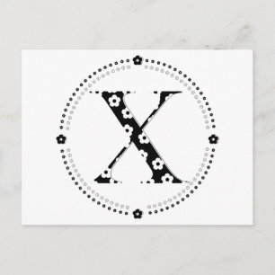 Flower Pattern Letter X Postcard