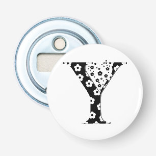 Flower Pattern Letter Y Bottle Opener