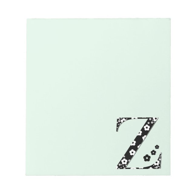 Flower Pattern Letter Z Notepad (Front)