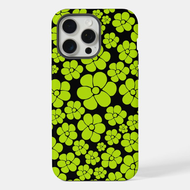 Flower Pattern - Lime Green iPhone Case (Back)