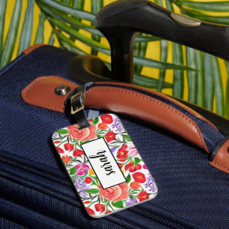 flower pattern luggage tag