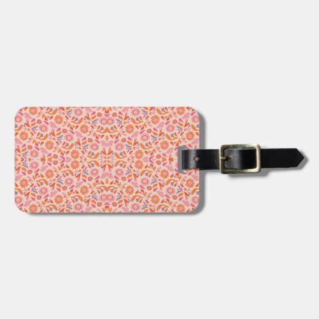 Flower pattern luggage tag (Front Horizontal)
