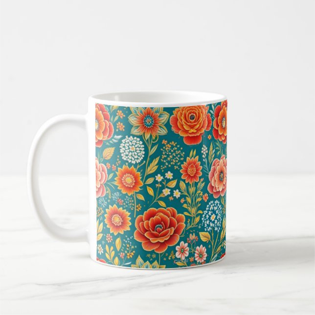 Flower Pattern Mug (Left)