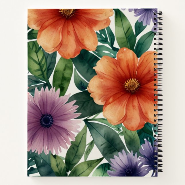 Flower Pattern Notebook (Back)