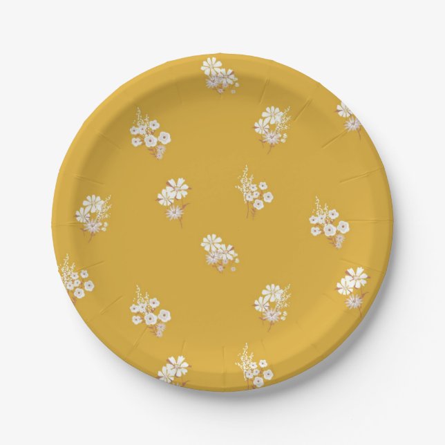 Flower pattern paper plate (Front)