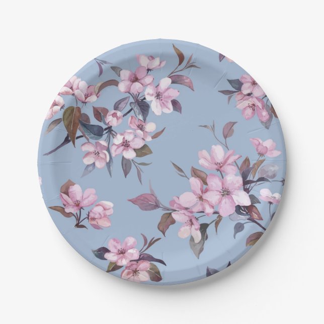 Flower pattern paper plate (Front)