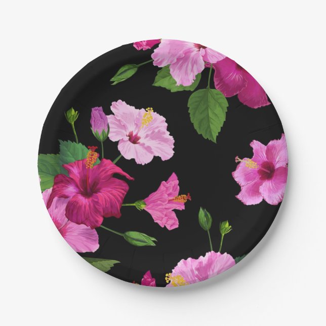 Flower pattern paper plate (Front)