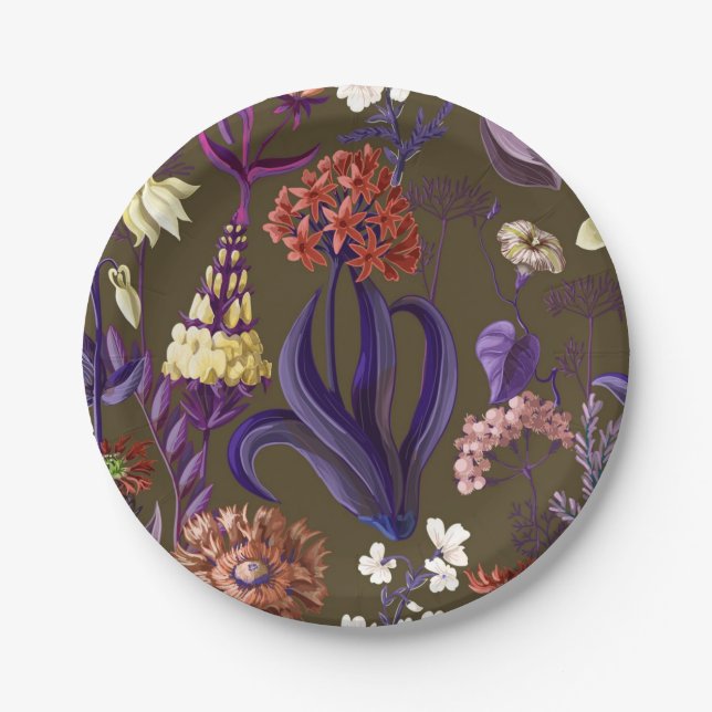 Flower pattern paper plate (Front)