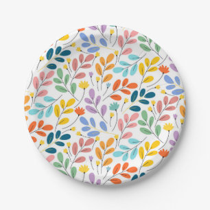 Flower pattern paper plate