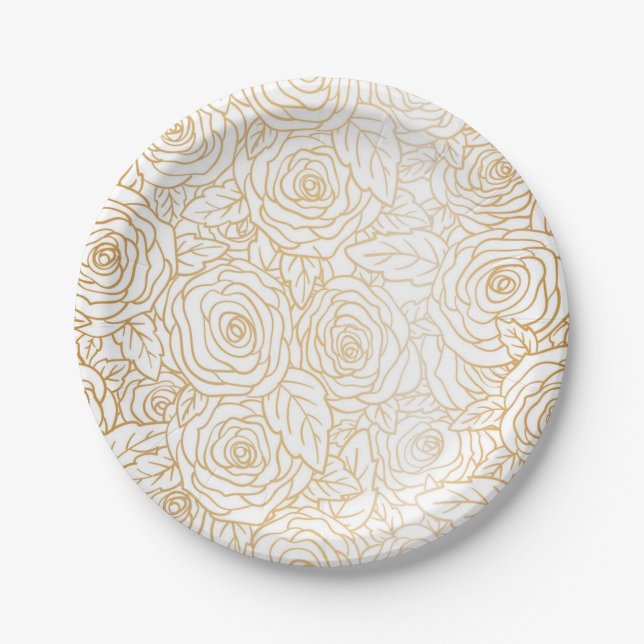 Flower pattern paper plate (Front)