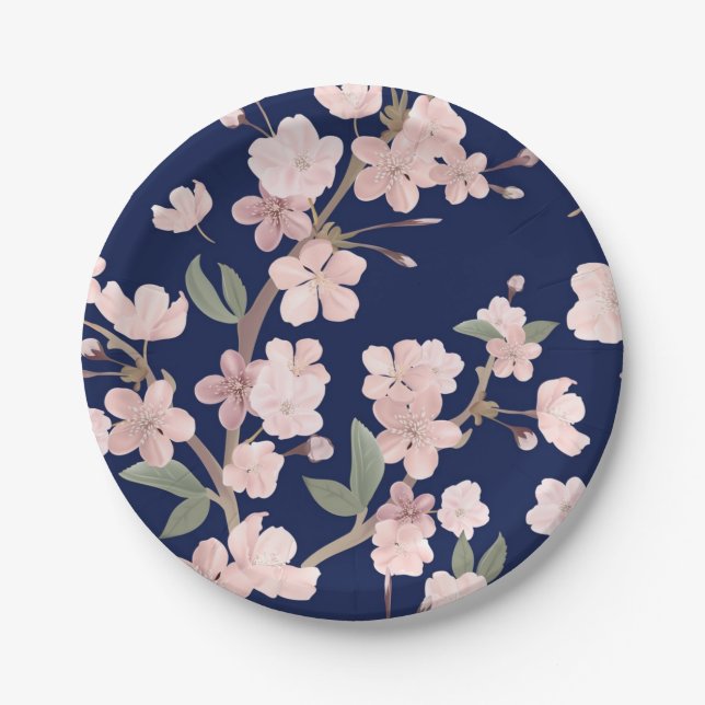 Flower pattern paper plate (Front)