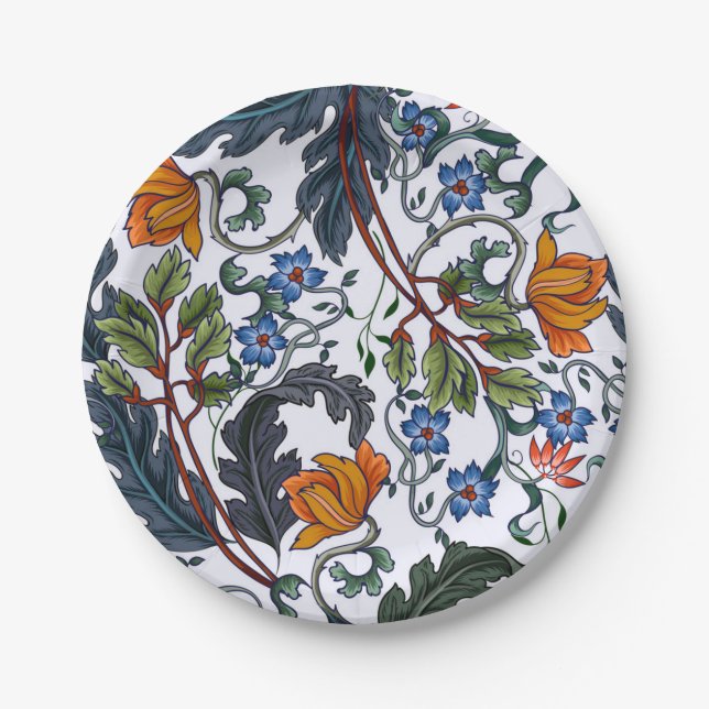 Flower pattern paper plate (Front)