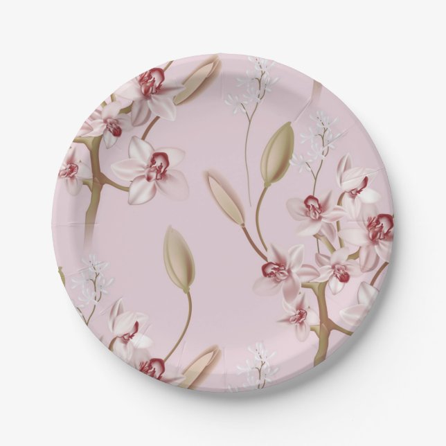 Flower pattern paper plate (Front)