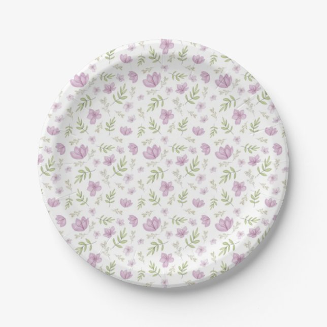 Flower pattern paper plate (Front)