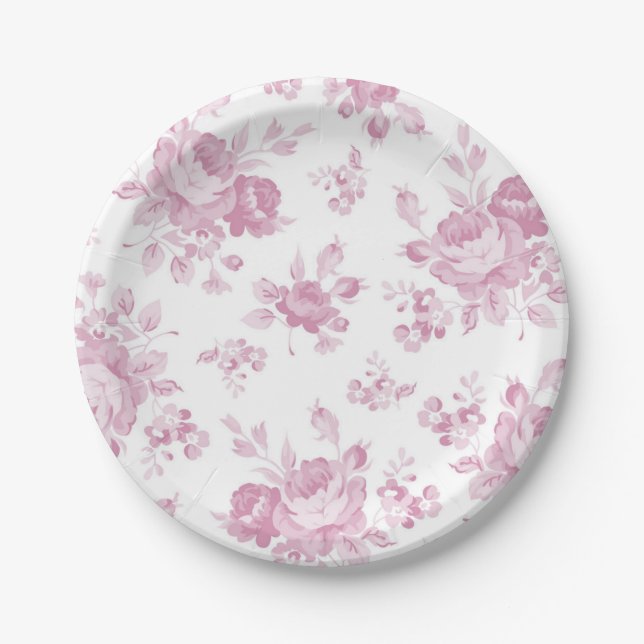 Flower pattern paper plate (Front)