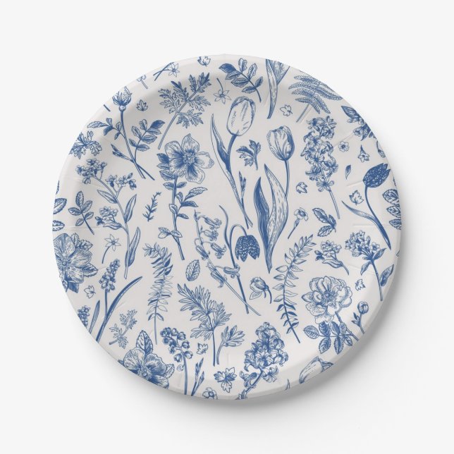 Flower pattern paper plate (Front)