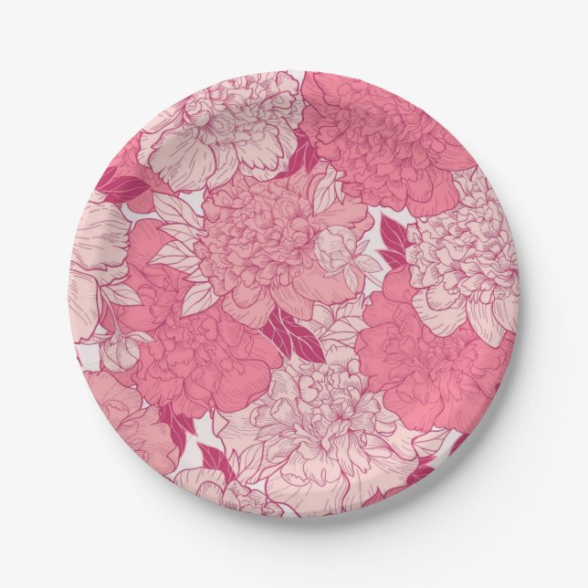 Flower pattern paper plate (Front)