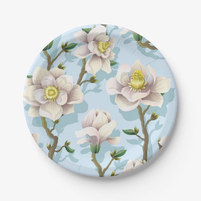 Flower pattern paper plate (Front)