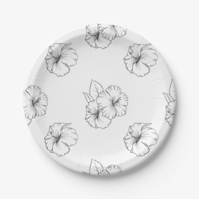 Flower pattern paper plate (Front)