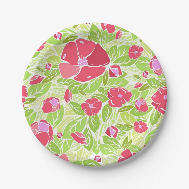 Flower pattern paper plate (Front)
