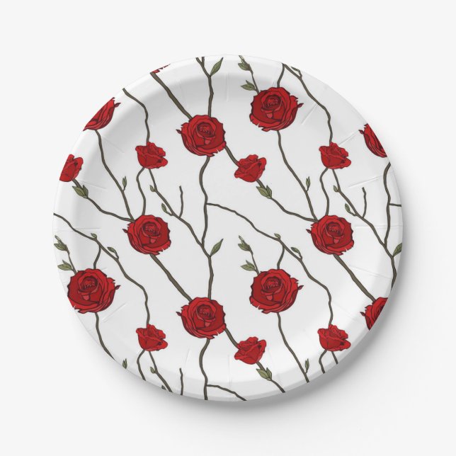 Flower pattern paper plate (Front)