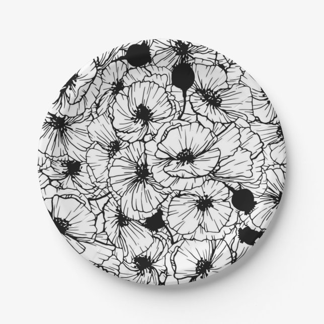 Flower pattern paper plate (Front)