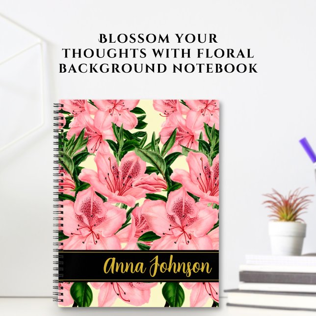 Flower Pattern Personalised Name Notebook (Creator Uploaded)
