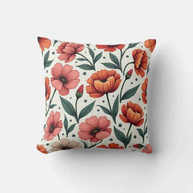 Flower pattern pillow cushion (Front)