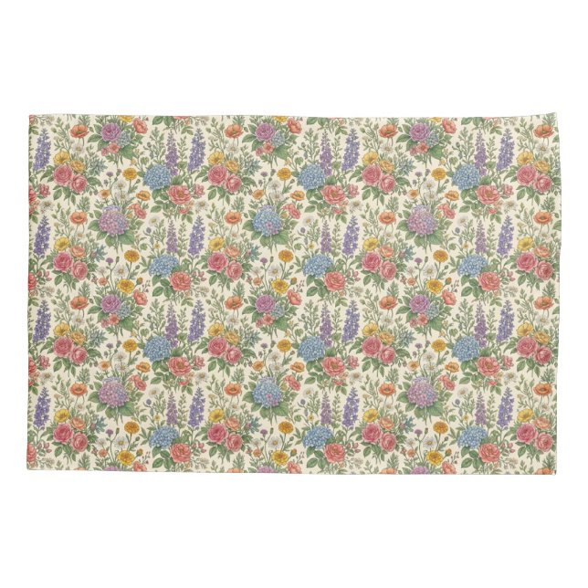 Flower Pattern Pillowcase (Back)