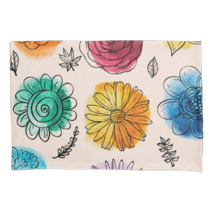 Flower pattern pillowcase