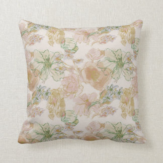 Flower Pattern Pink & Green Cushion