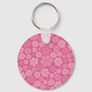 Flower Pattern - Pink Key Ring