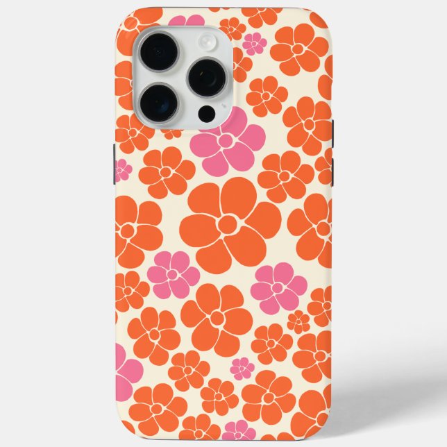 Flower Pattern - Pink, Orange and Cream Case-Mate iPhone Case (Back)