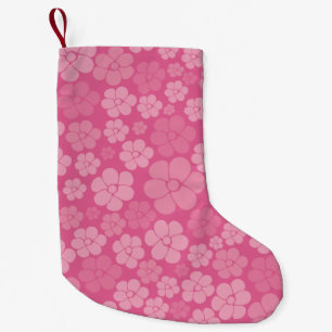 Flower Pattern - Pink Small Christmas Stocking