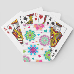 Flower pattern playing cards